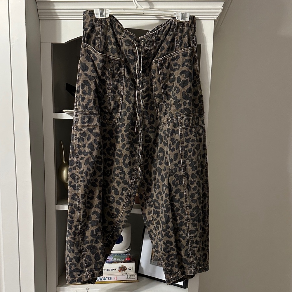 Leopard Print Women's Jeans - Brown/Black